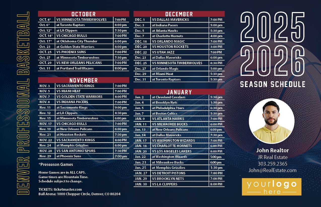 Denver Nuggets Schedule 2026 Printable Denver Nuggets Schedule 2026 Printable