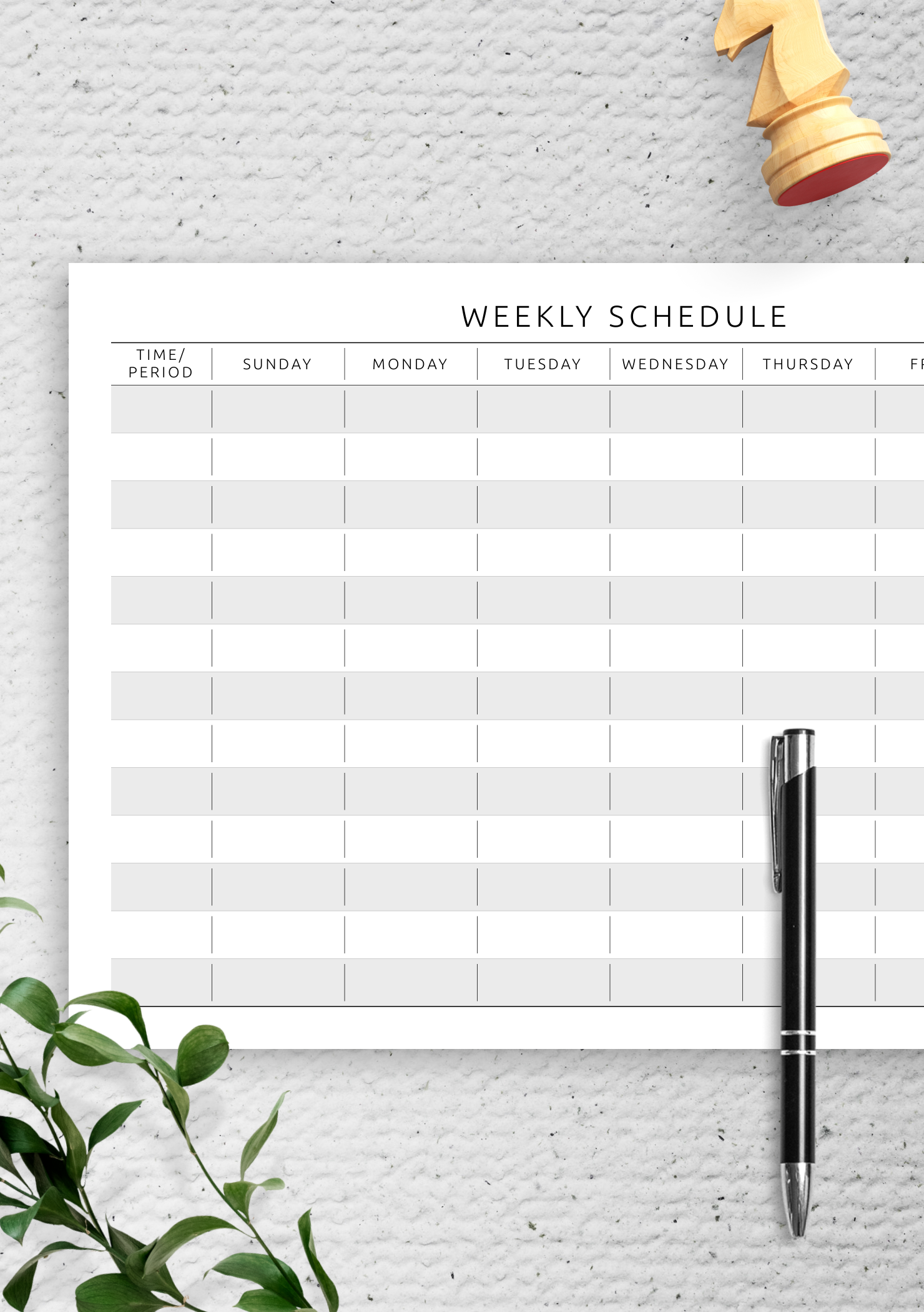 Landscape Free Printable Hourly Planner