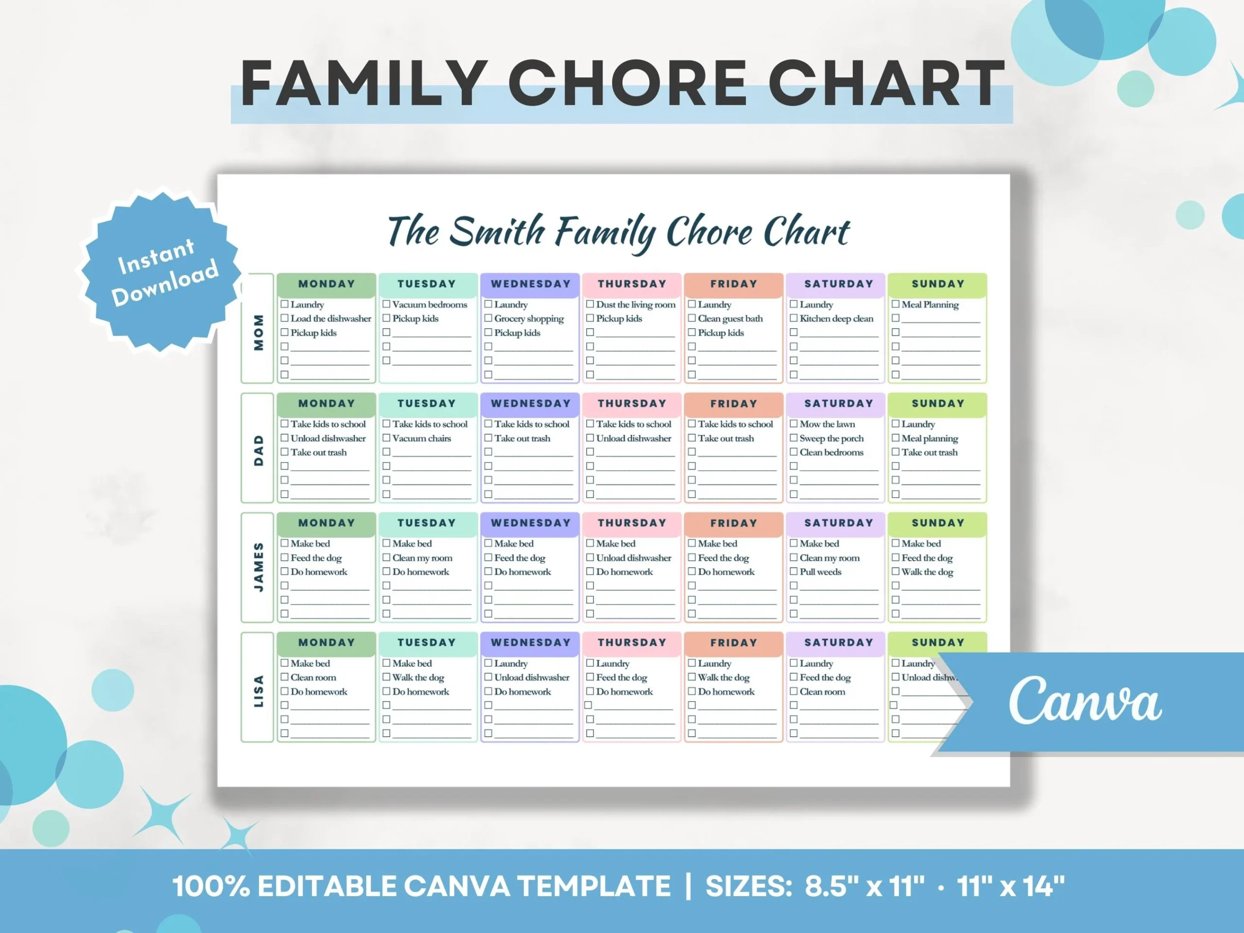Editable Family Chore Chart Printable Weekly Chore List Adults Chore Chart Kids Cleaning Schedule DIY Cleaning Planner Checklist Canva Etsy Editable Family Chore Chart Printable Weekly Chore List Adults Chore Chart Kids Cleaning Schedule DIY Cleaning Planner Checklist Canva Etsy
