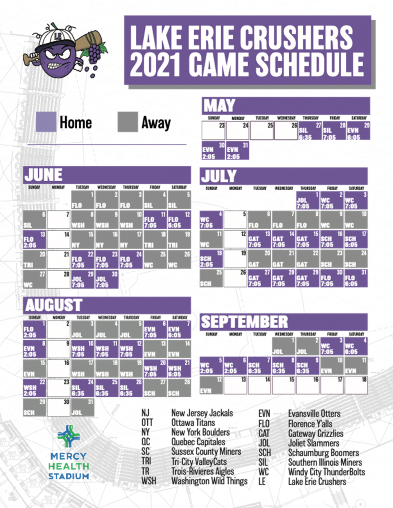 Lake Erie Crushers 2021 Schedule Released Cleveland