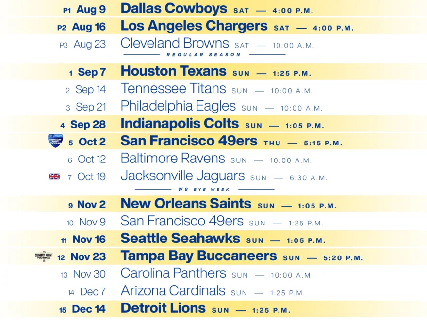 Rams 2025 Printable Season Schedule PDF Therams
