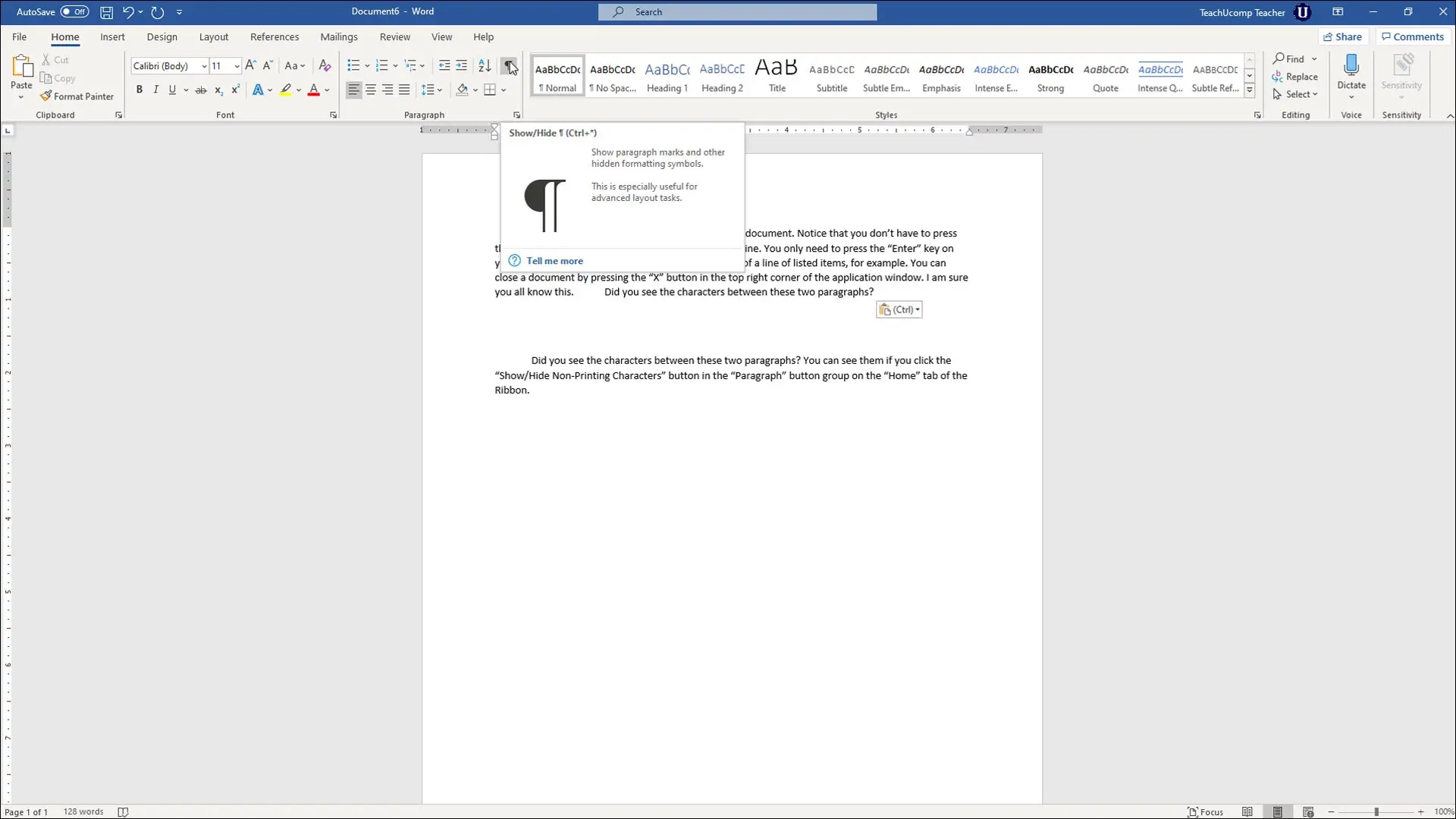 Show Non Printing Characters In Word Instructions And Video