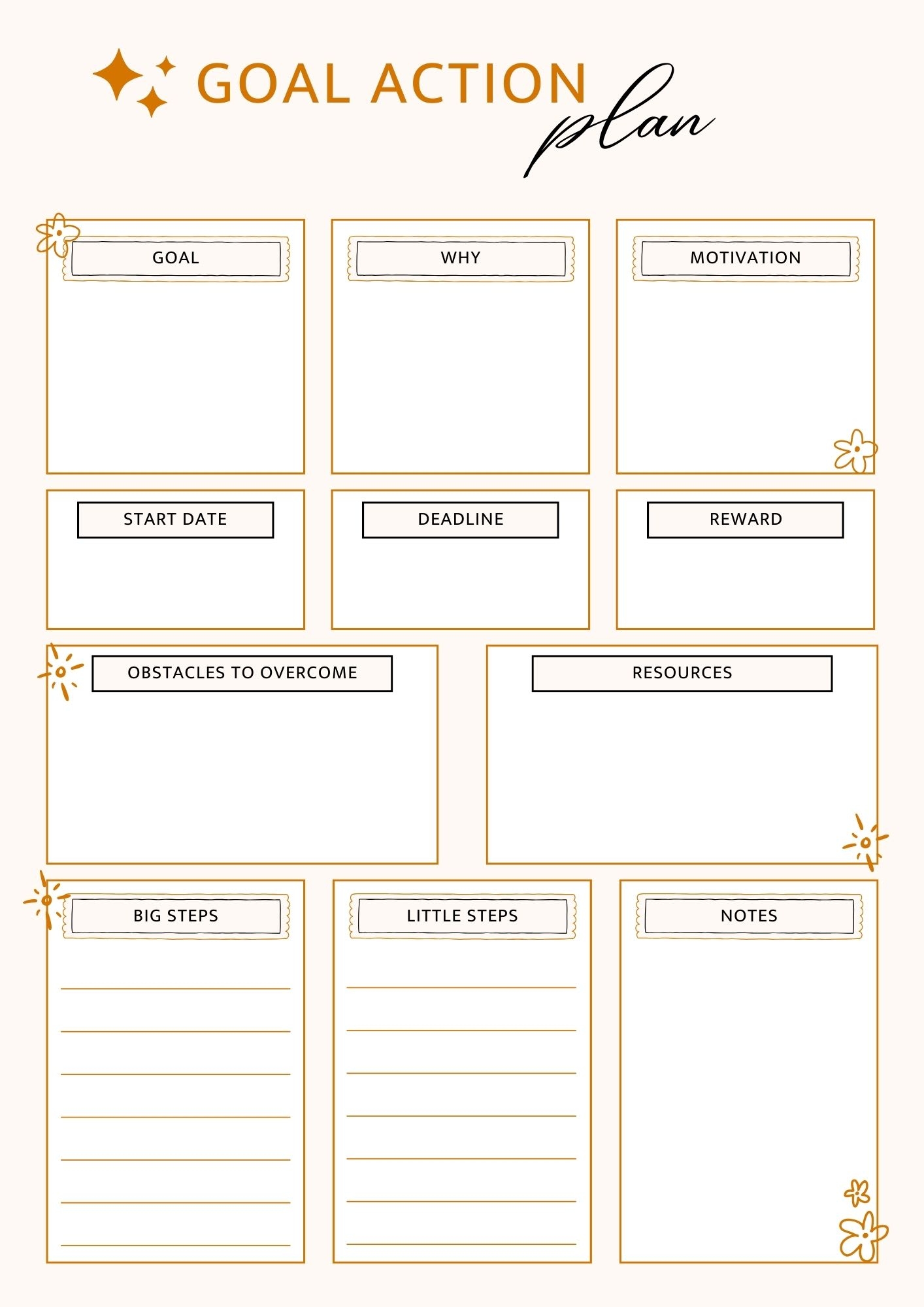 Free Star Testing Goal Sheets Printable