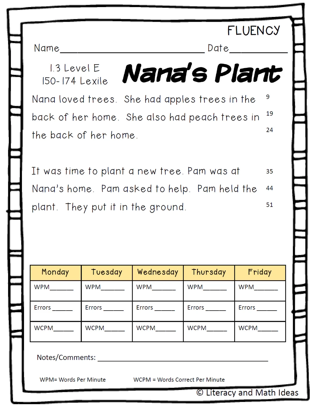 10 Leveled Passages Fluency Fiction Guided Reading For Levels E F Literacy And Math Ideas