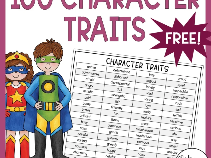 100 Character Traits List Free Printable PDF Literacy In Focus