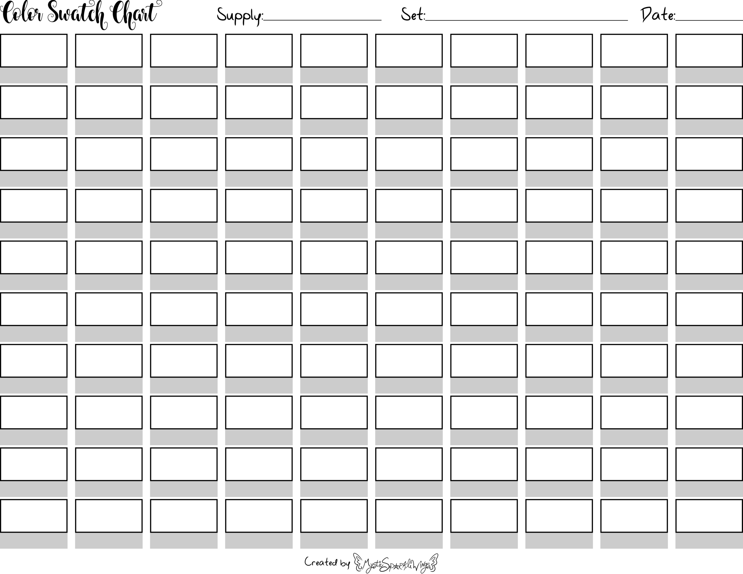 Printable Marker Color Chart Printable Marker Color Chart