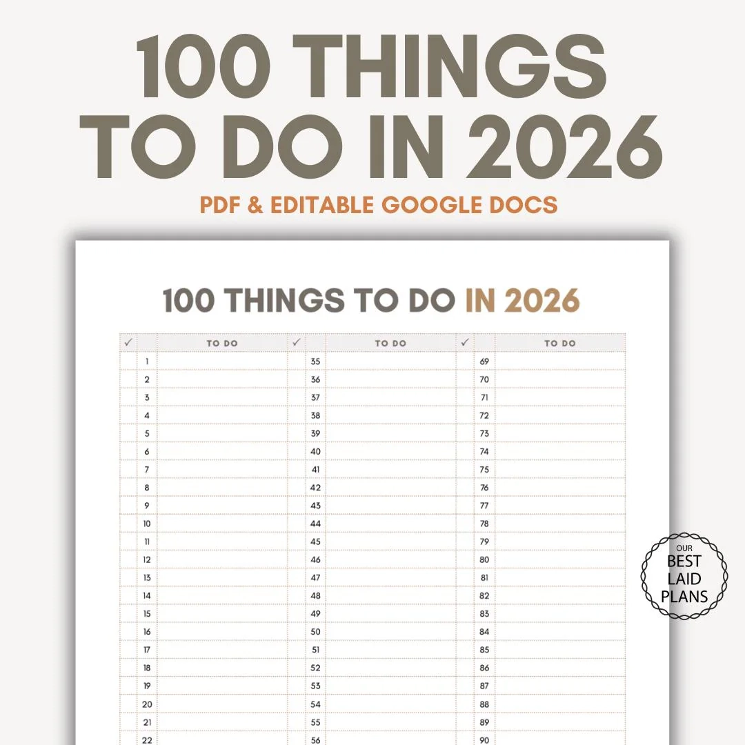 100 Things To Do In 2026 Bucket List 2026 Planner For 2026 Goals For 2026 New Year Goals List Tracker Printable PDF Digital Download Etsy