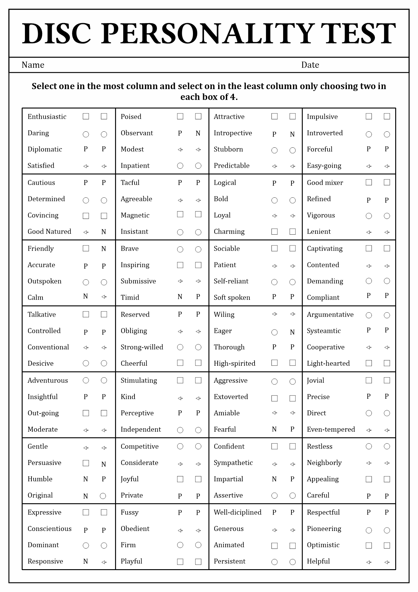 Free Temperment Quiz Printable