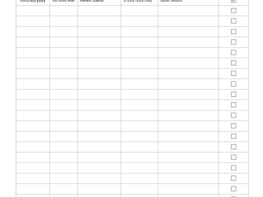 20 Printable Call Log Templates Word Excel PDF TemplateLab