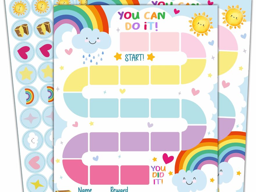 20 Rainbow Reward Chart With 432 Round Stickers Incentive Behavior Chart For Kids At Home Classroom Kids Routine Daily Chore Sticker Chart B10 Teacher Resources Amazon au