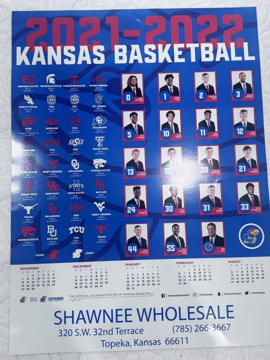 2021 2022 Kansas Jayhawks KU Basketball Poster Schedule Team Photos EBay