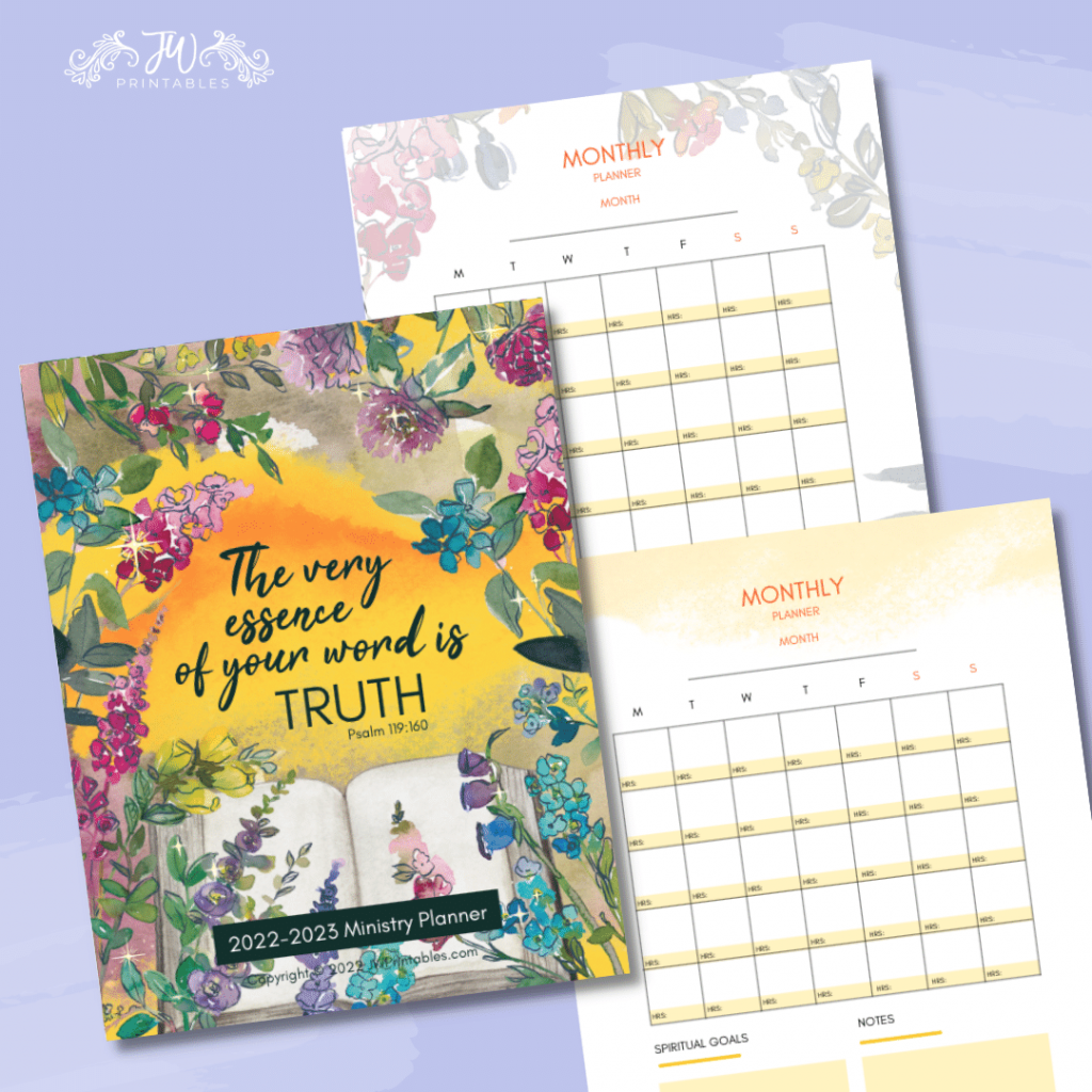 2022 2023 New Service Year Ministry Planner JW Printables