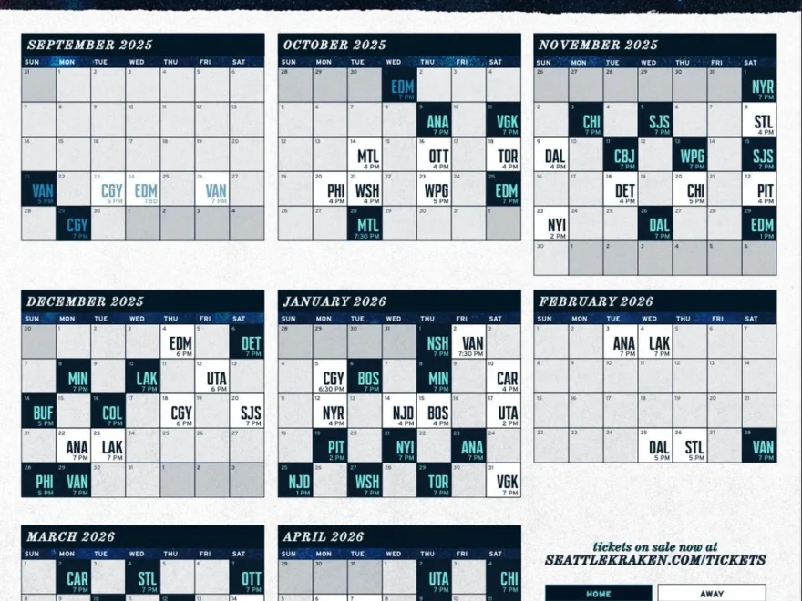 2025 2026 Kraken Schedule R SeattleKraken