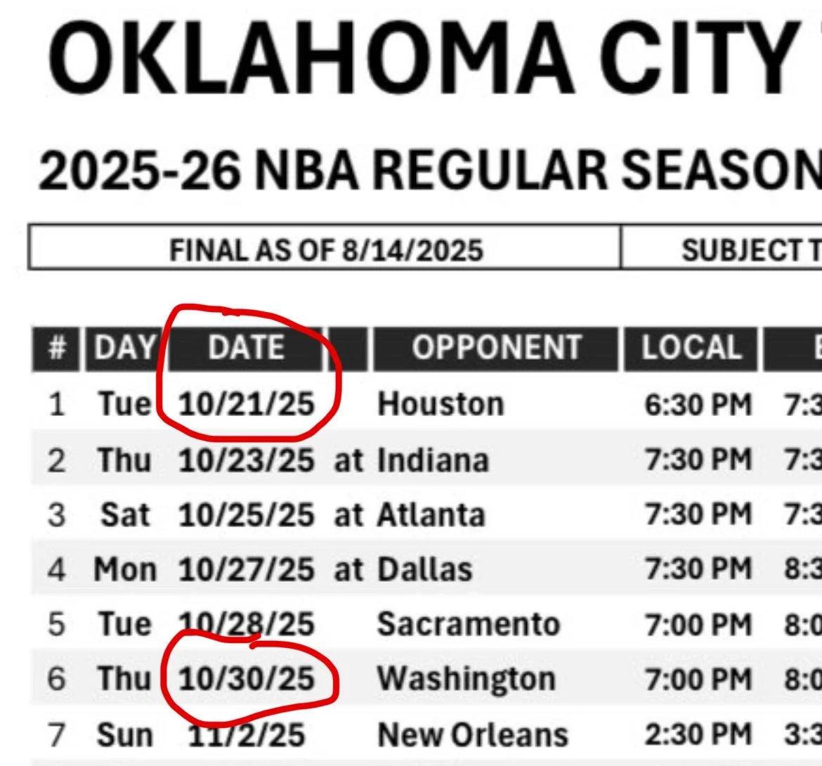 Okc Thunder Printable Schedule 2025-26 Okc Thunder Printable Schedule 2025-26