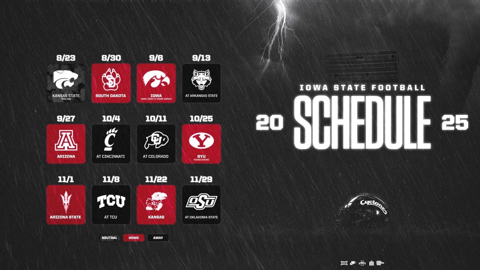 2025 Football Schedule Announced Iowa State Athletics