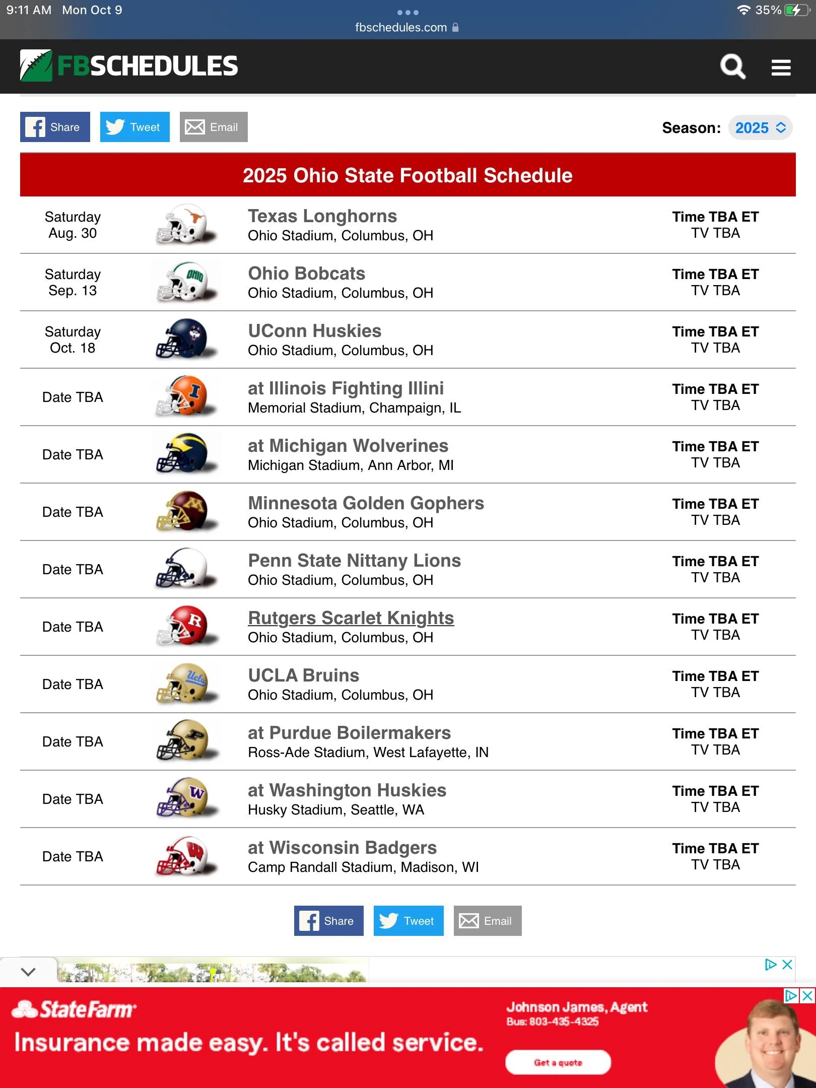 Printable Osu Football Schedule 2026