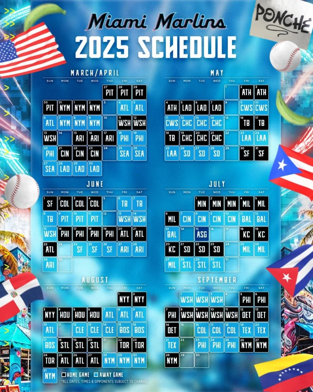 Miami Marlins Printable Schedule