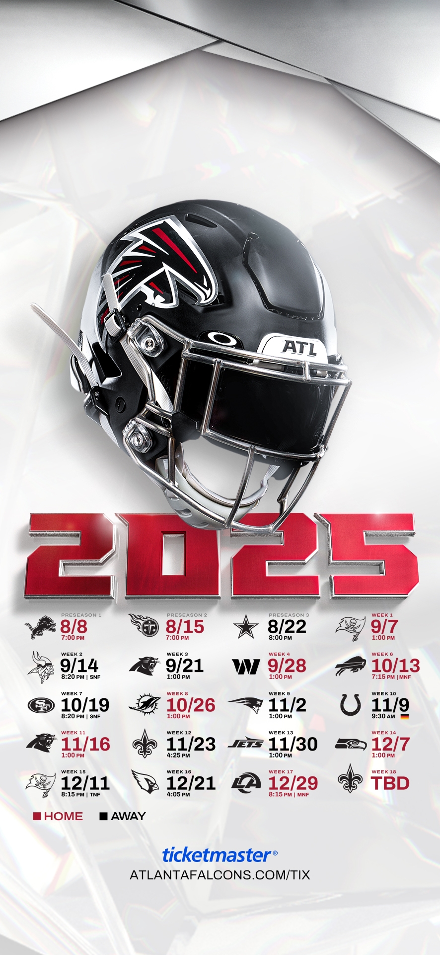 Printable Atlanta Falcons Schedule Printable Atlanta Falcons Schedule