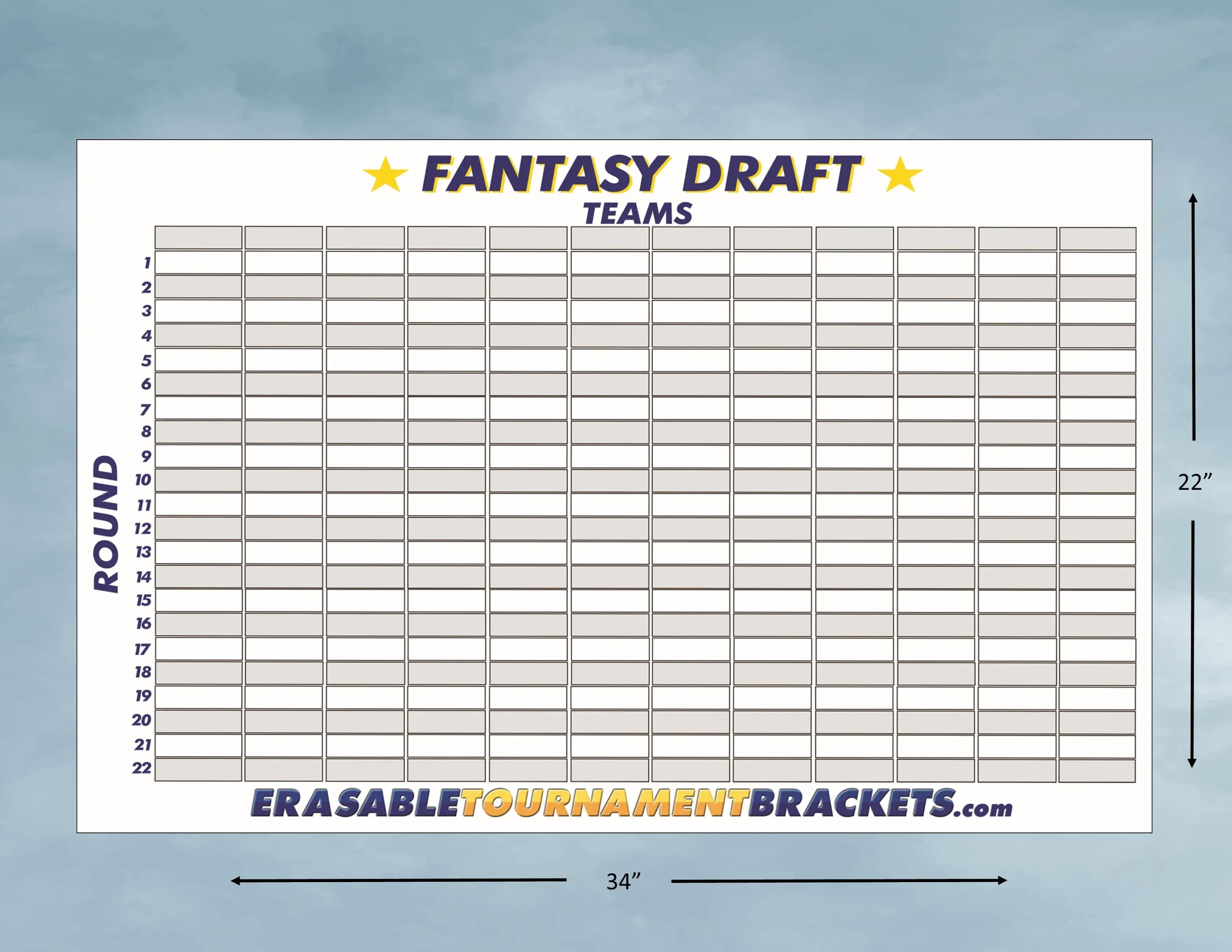 2026 FANTASY DRAFT Kit Board Holds 12 Teams 22 Rounds Reusable With Marker Football Baseball Basketball Hockey NASCAR Soccer Etsy 2026 FANTASY DRAFT Kit Board Holds 12 Teams 22 Rounds Reusable With Marker Football Baseball Basketball Hockey NASCAR Soccer Etsy