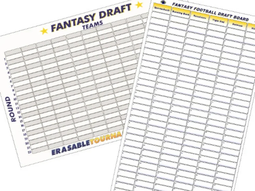 2026 FANTASY FOOTBALL PRINTABLE Draft Kit Board Instant Download twin Pack Holds 12 Teams 22 Rounds Owner s Board Holds Position Players Etsy