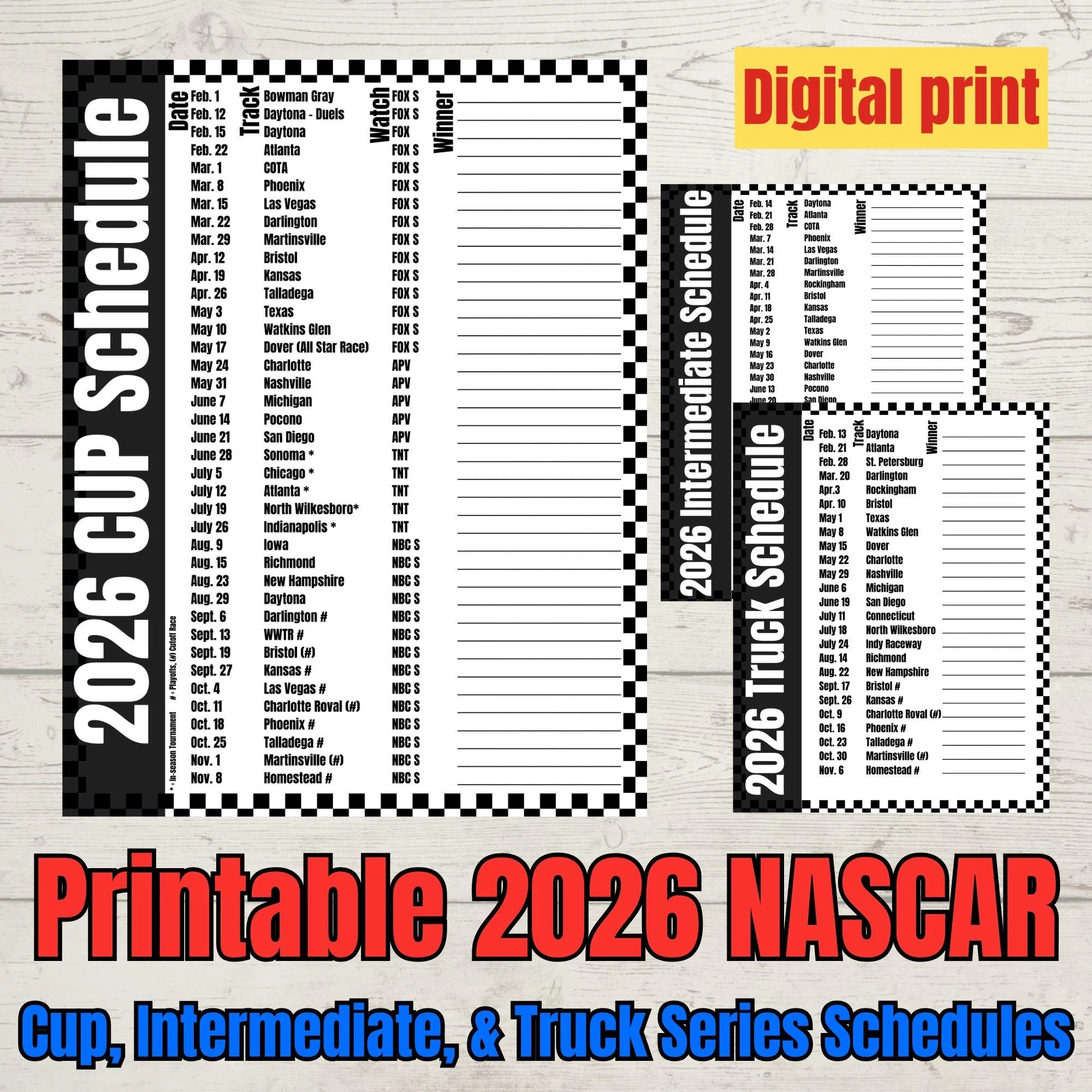 Printable Nascar 2026 Tv Schedule Printable Nascar 2026 Tv Schedule