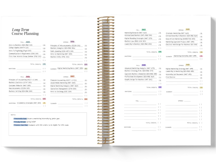 2026 Weekly College Planner The Dailee