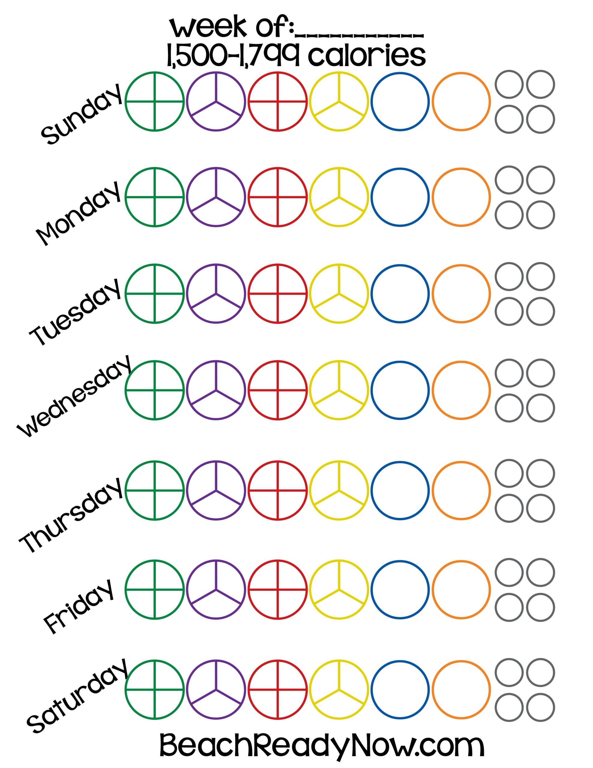 21 Day Fix Printable Tracking Sheet