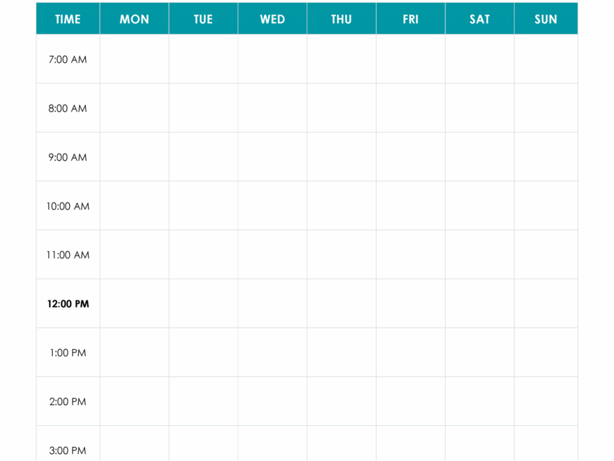 24 hour Planner Template Printable WordLayouts