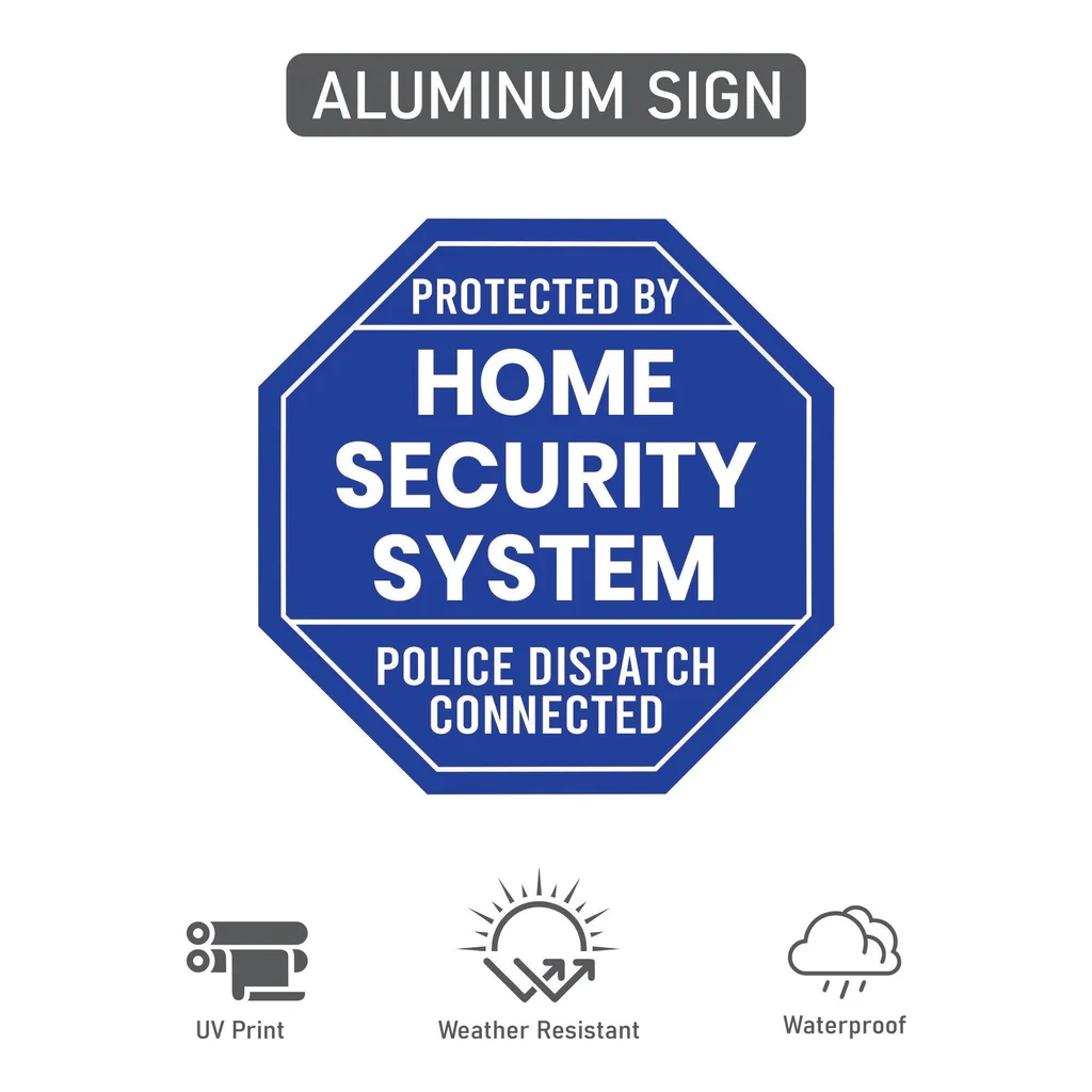 3 Pack Protected By Home Security System Yard Sign With 16 Stake Oct Voila Print Inc