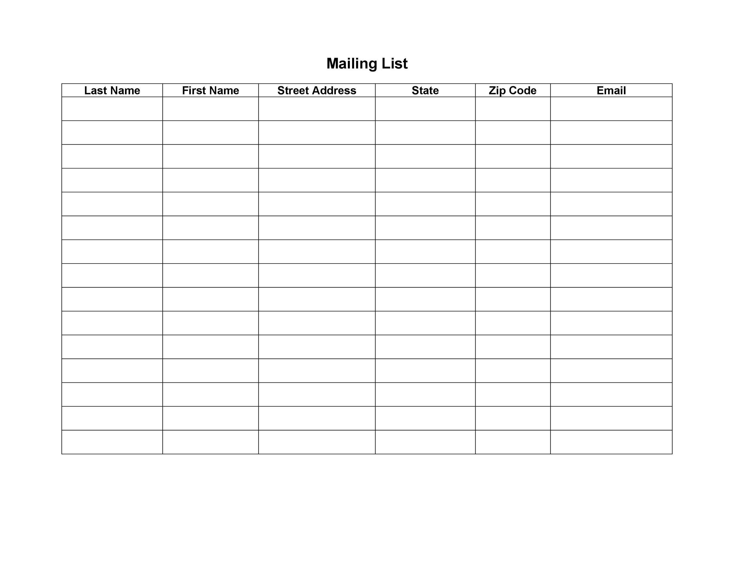 37 Free Email List Templates PDF MS Word Excel TemplateLab