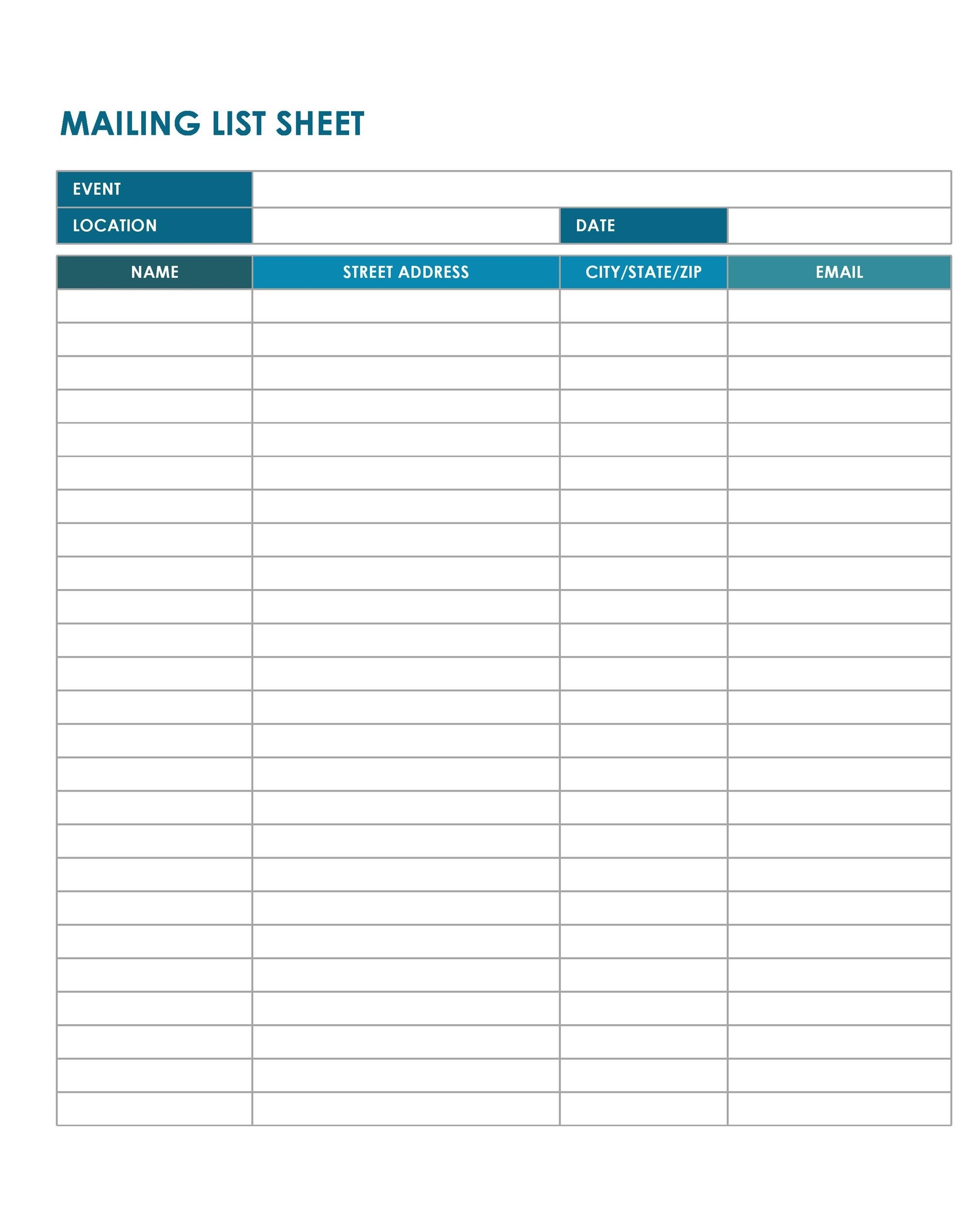 37 Free Email List Templates PDF MS Word Excel TemplateLab