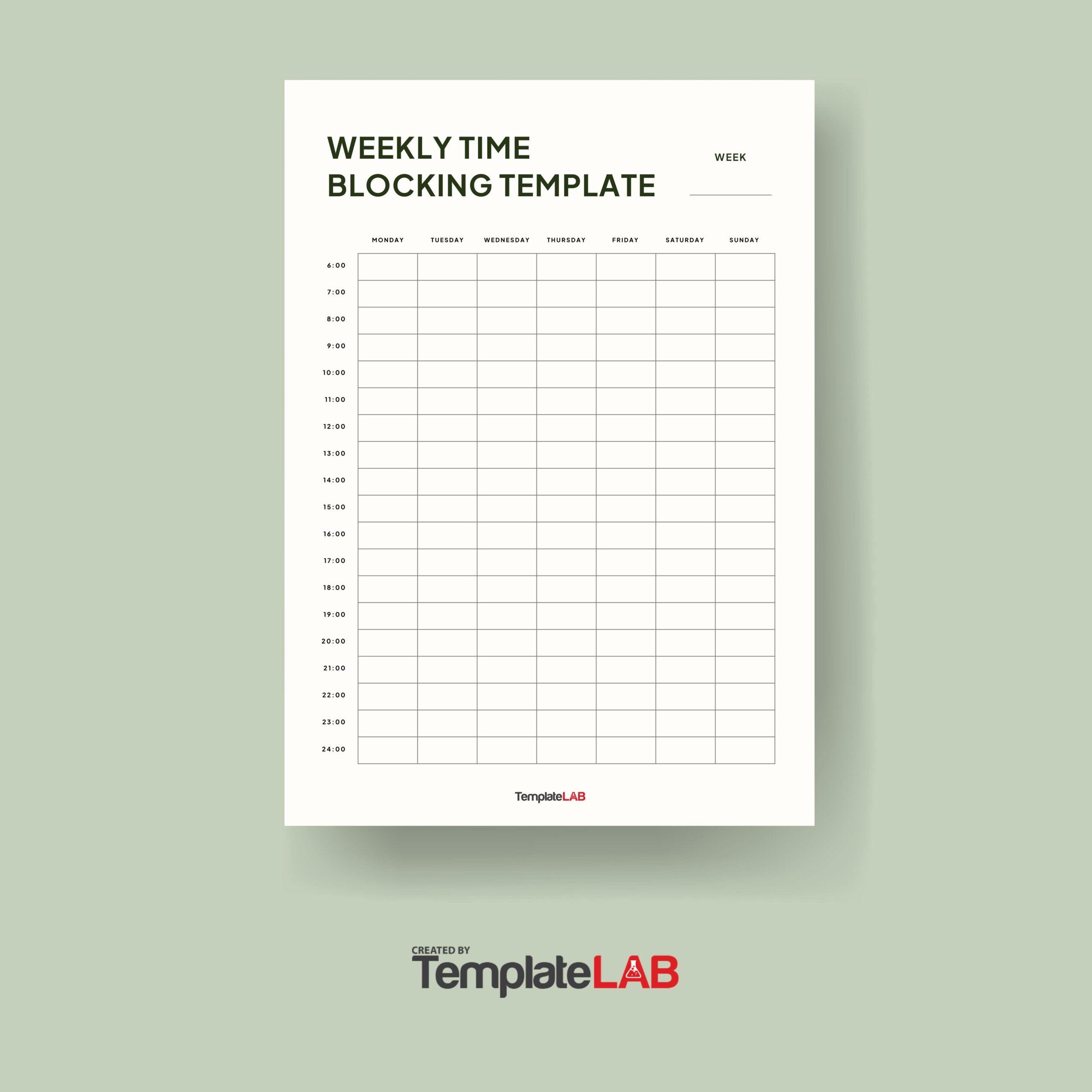 Free Printable Block Schedule 34 Hr