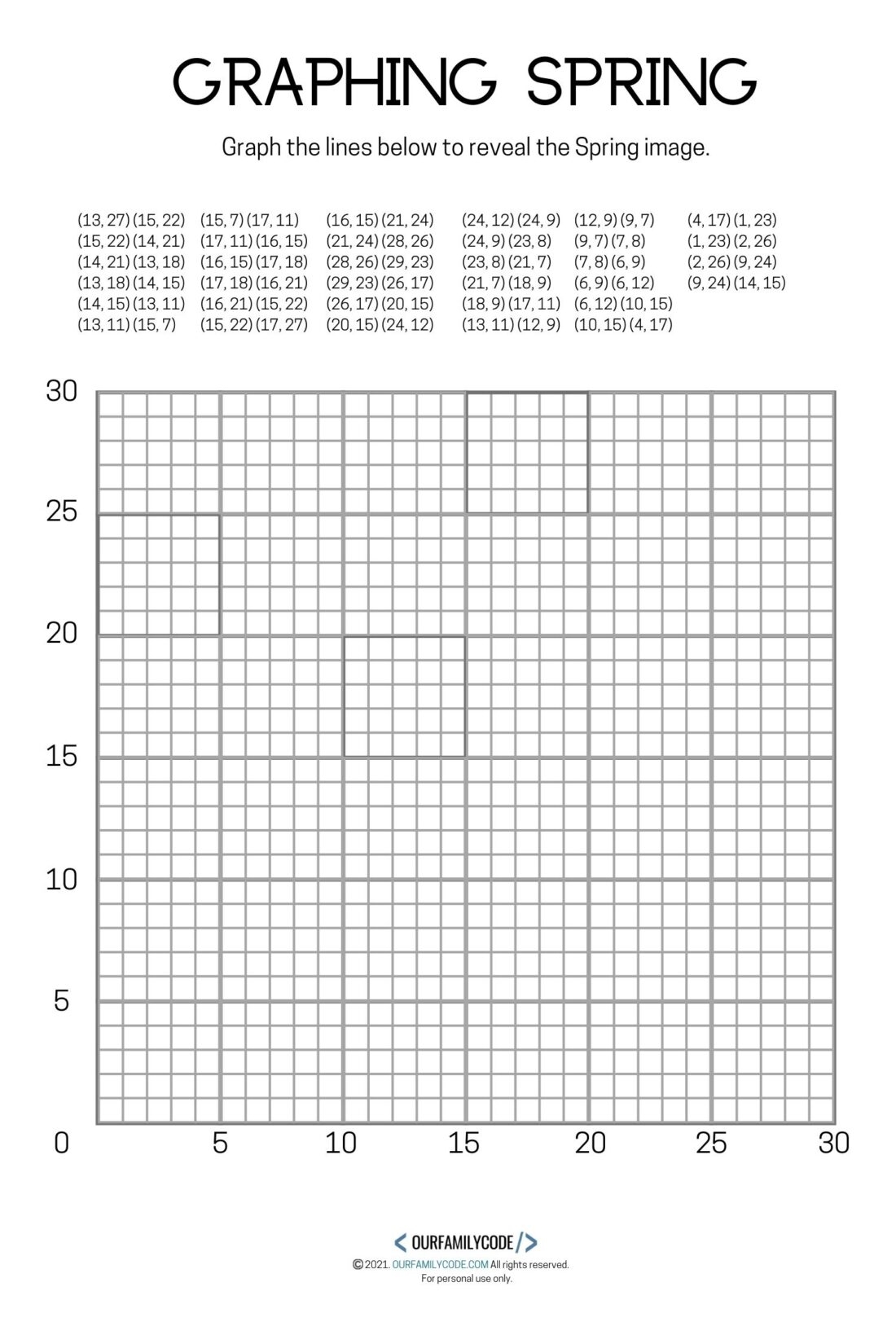 4 Free Spring Graphing Coordinate Plane Worksheets Our Family Code