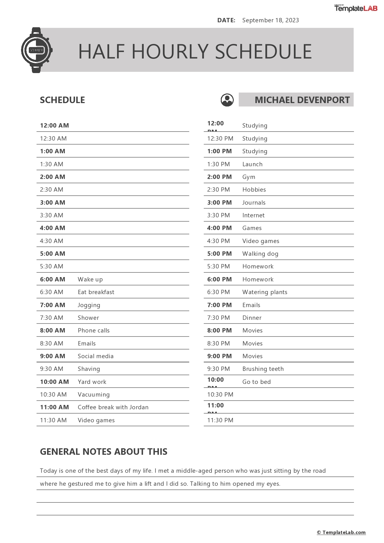 43 Effective Hourly Schedule Templates Excel Word PDF TemplateLab