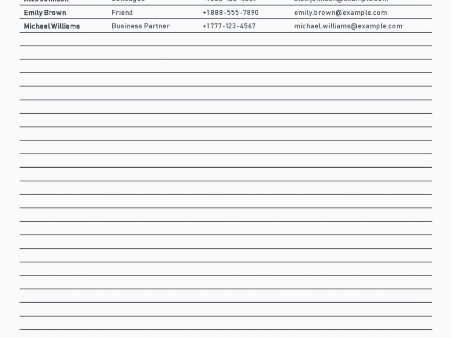 48 Phone Email Contact List Templates Word Excel PDF