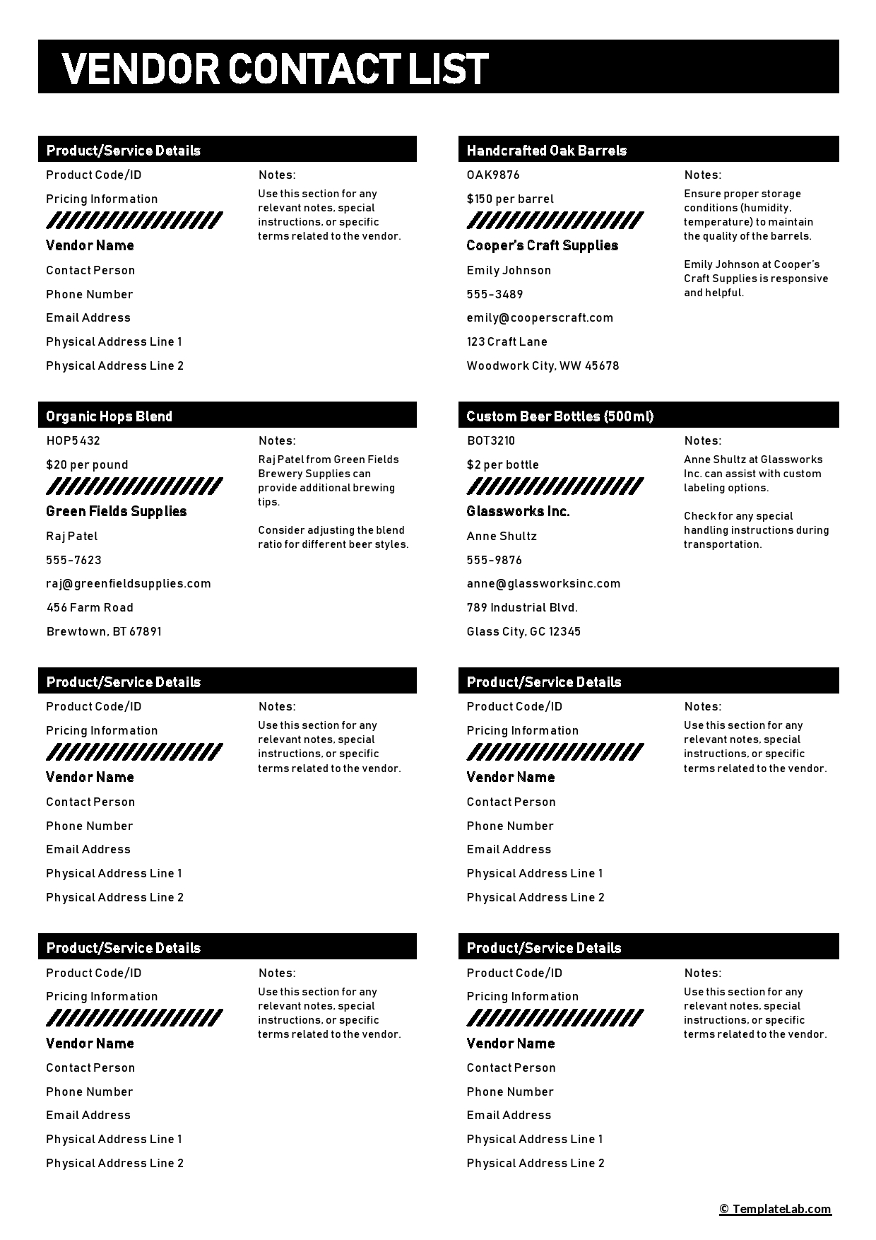 Free Printable Alphabetical Phone List Template
