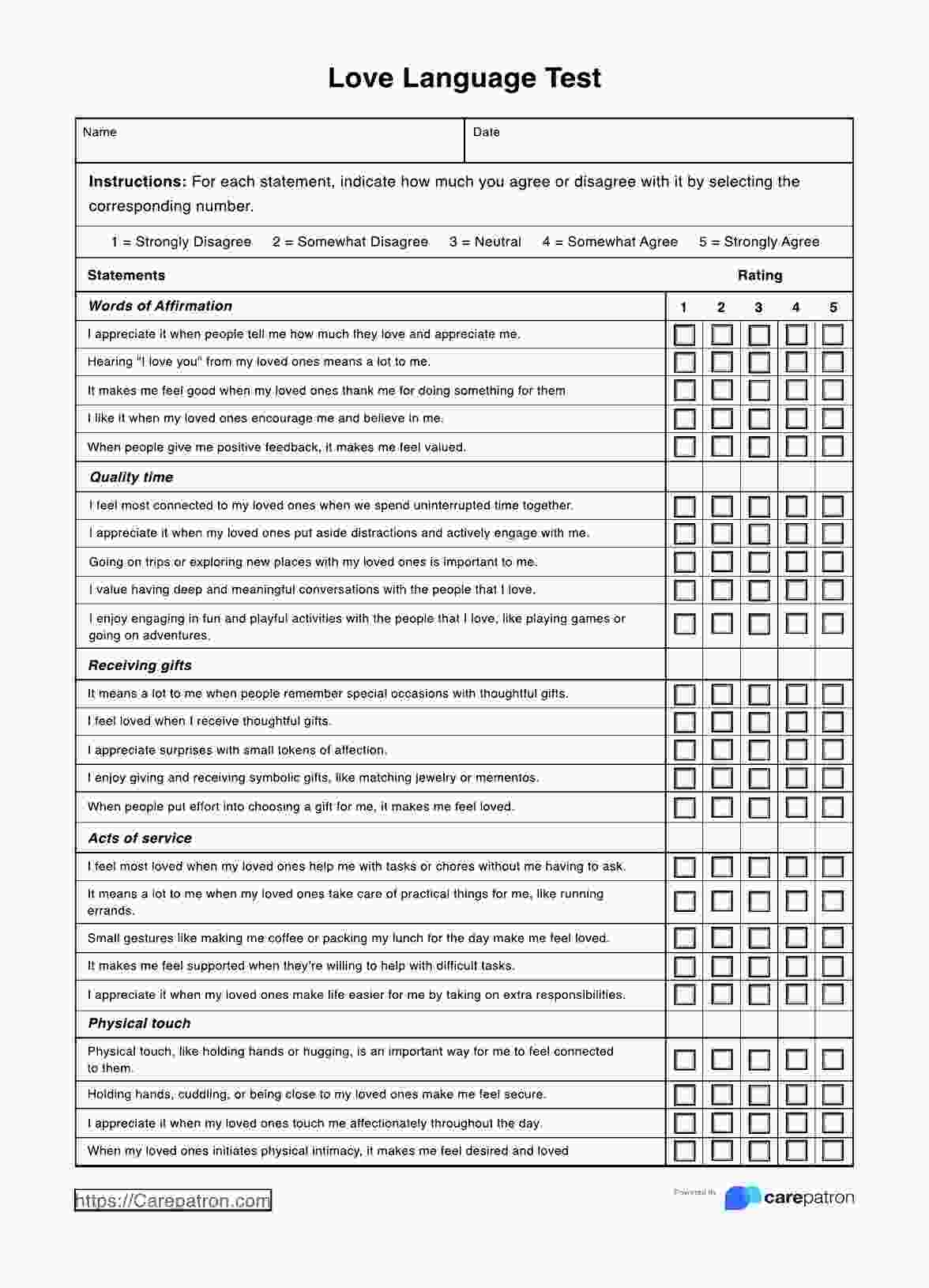 5 Love Languages Quiz PDF Individual Therapy And Couples Therapy Worksheets Library