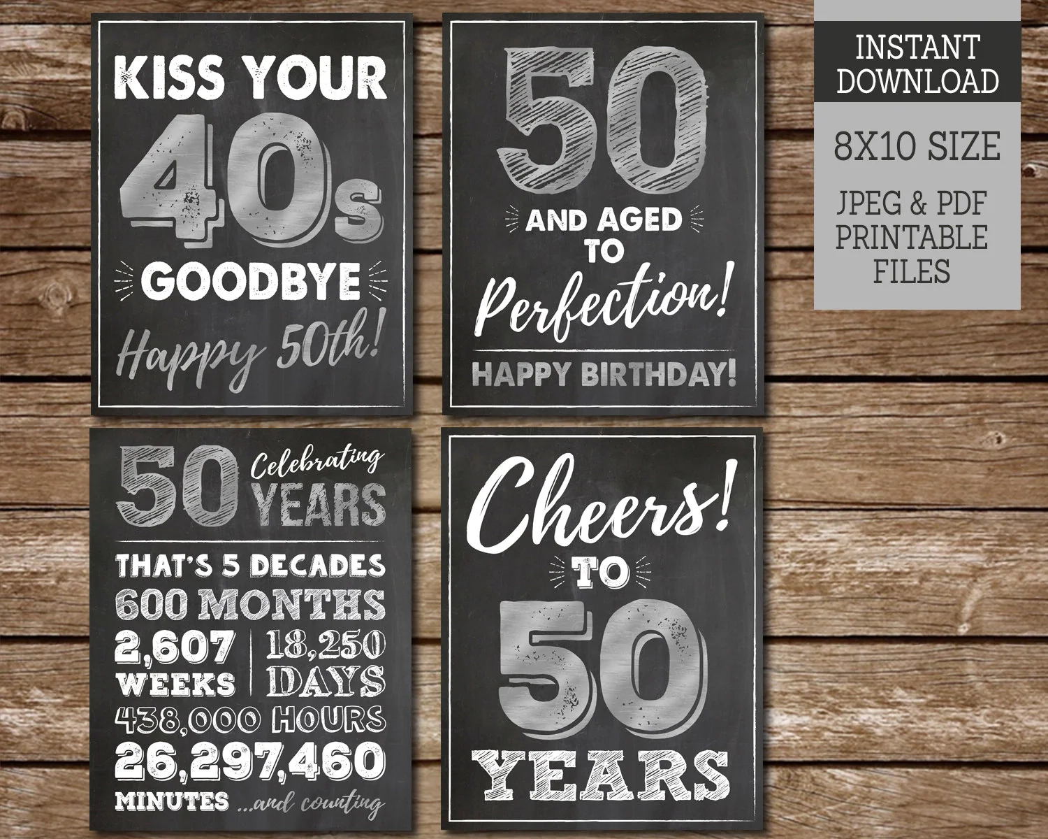 Happy 50th Birthday Printable Sign