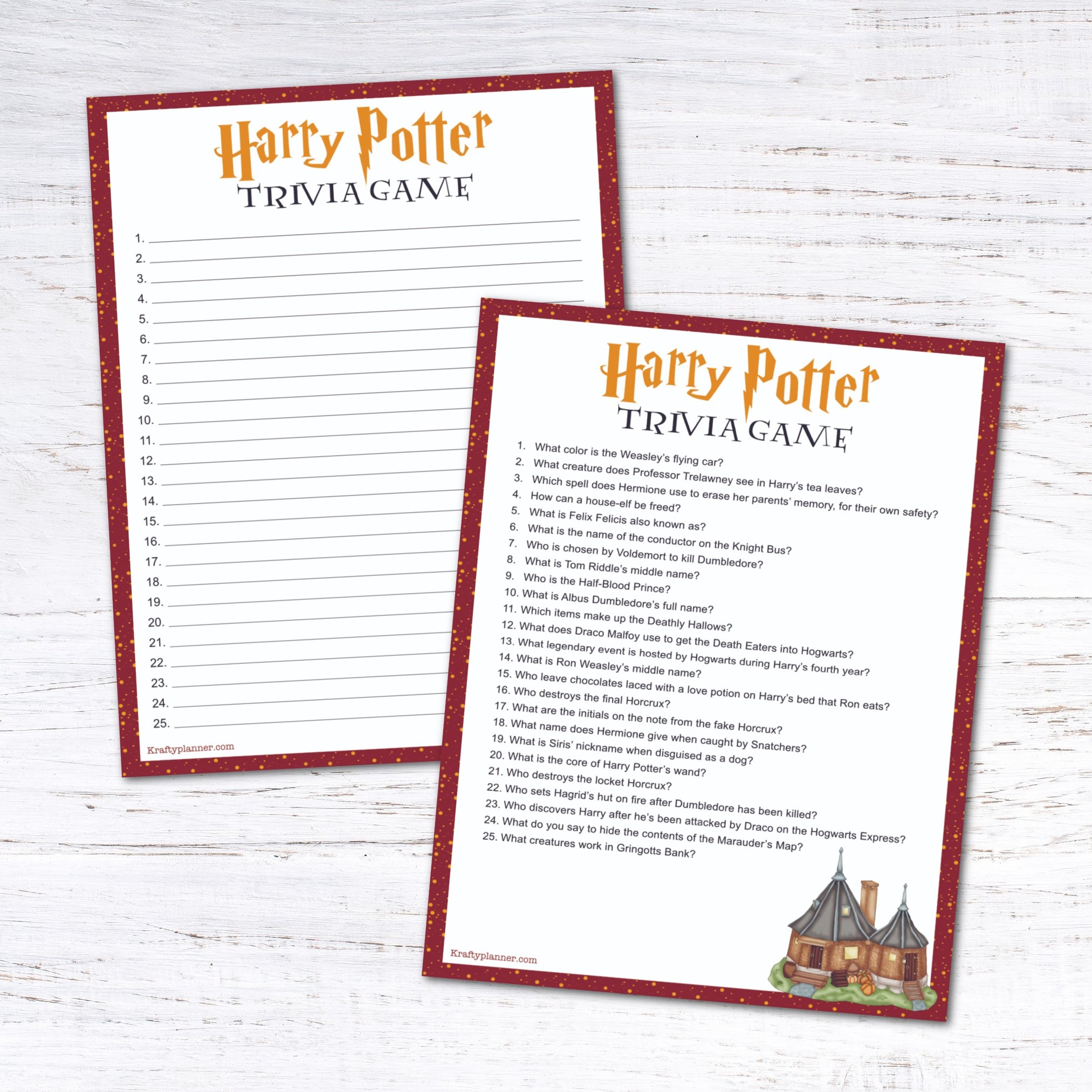 51 Harry Potter Trivia Questions Free Printable Quiz Play Worksheets Library