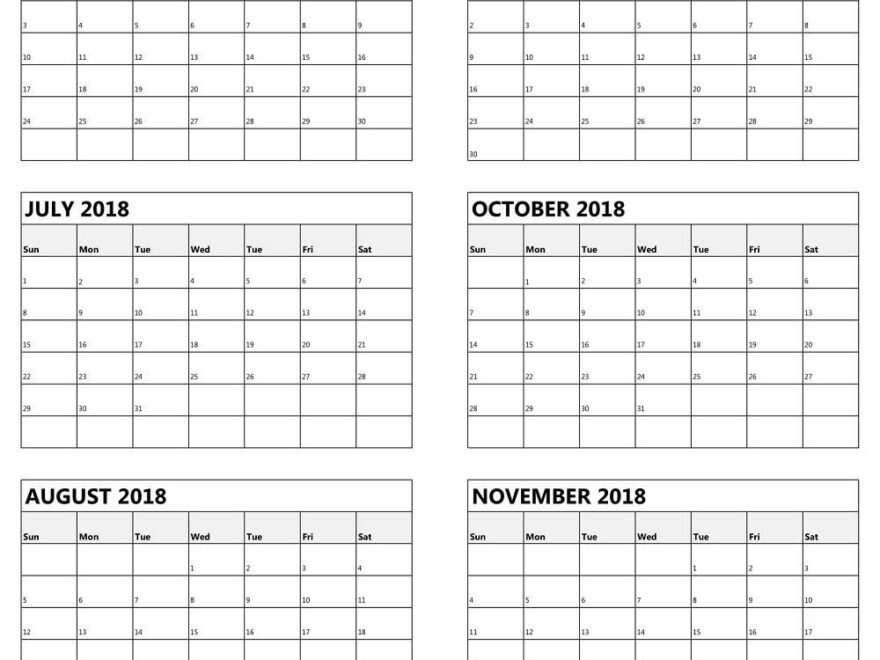 6 Month Calendar Template Printable Blank Calendar Template Worksheets Library