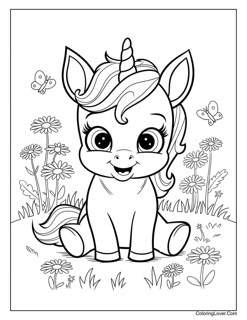Printable Coloring Sheets Unicorns