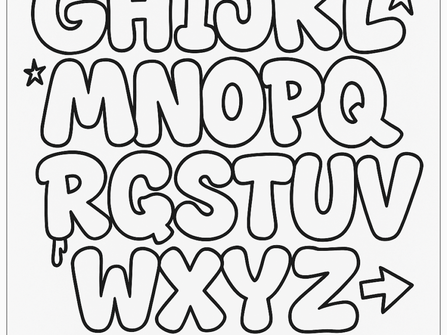 A Full Graffiti Alphabet Page Coloring Page Free PDF PNG Printable
