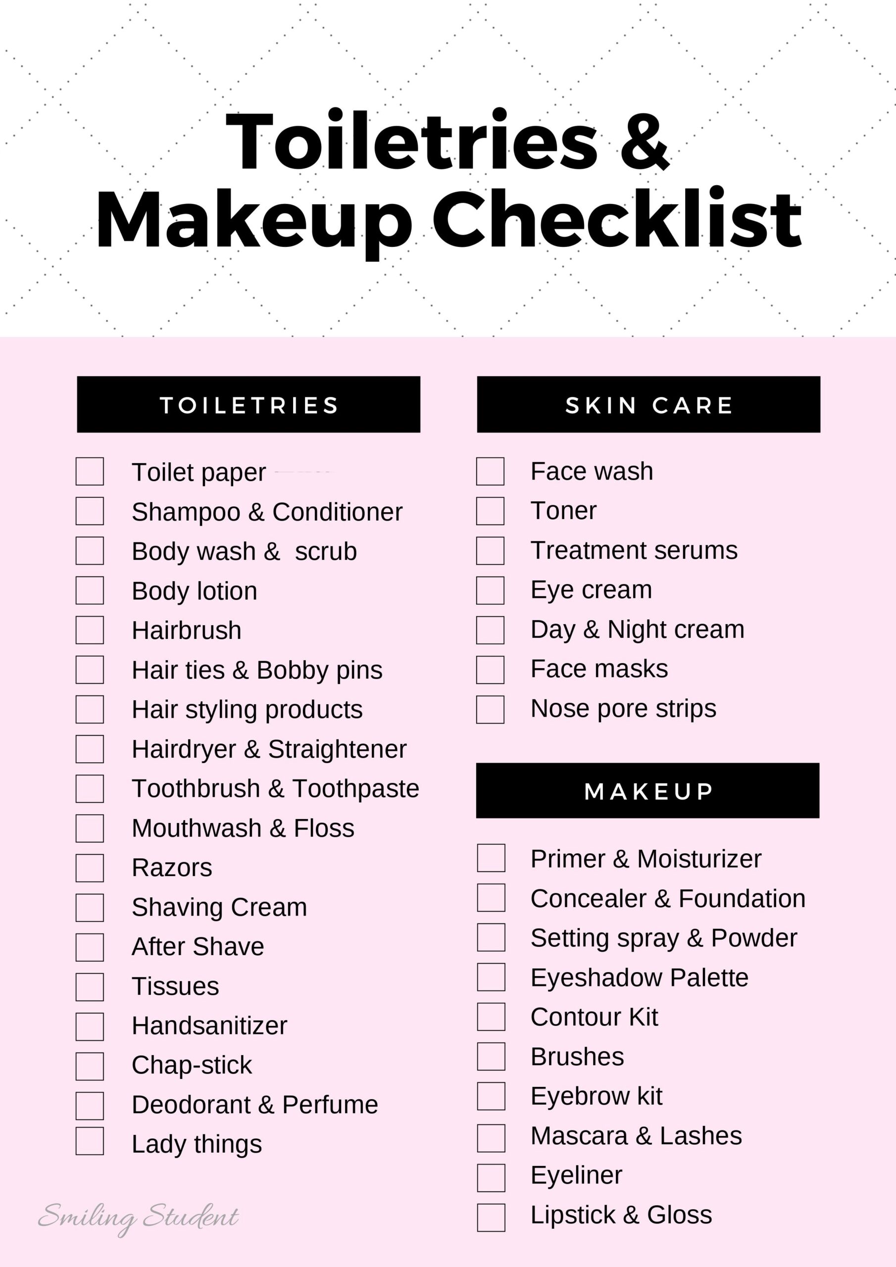 A Super Duper Printable Packing List Smiling Student A Super Duper Printable Packing List Smiling Student