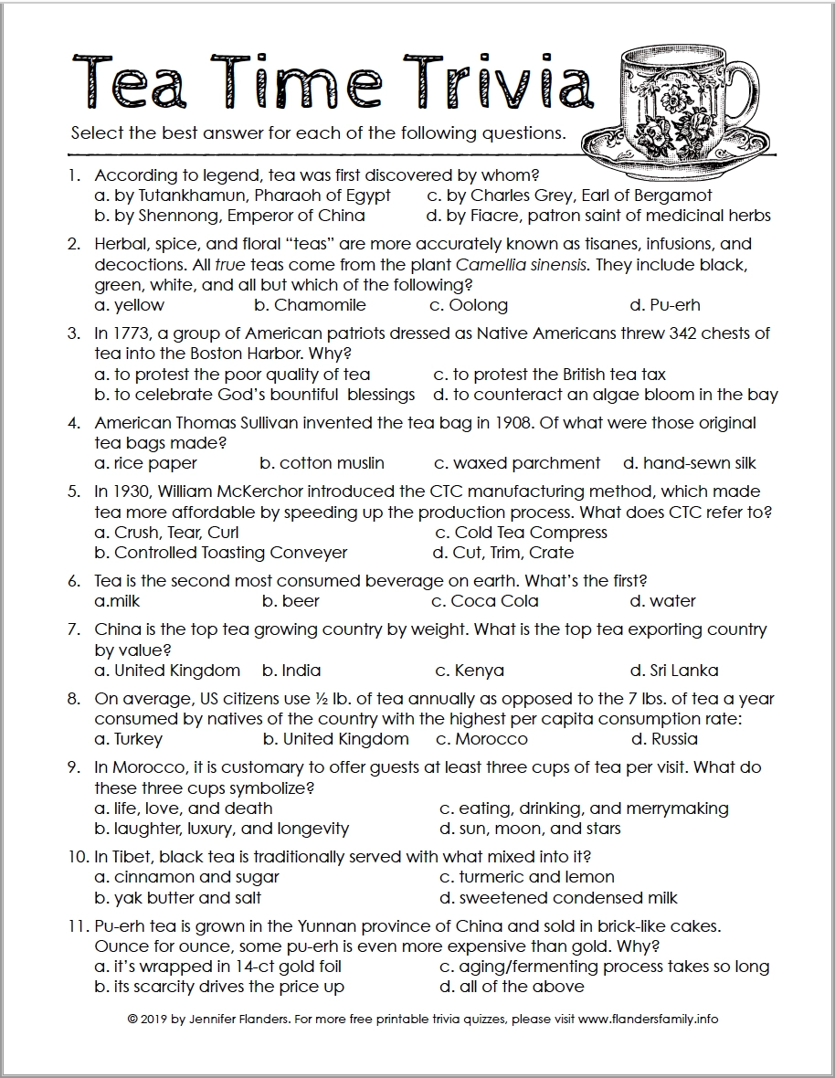 Printable Quiz About Valuing Time