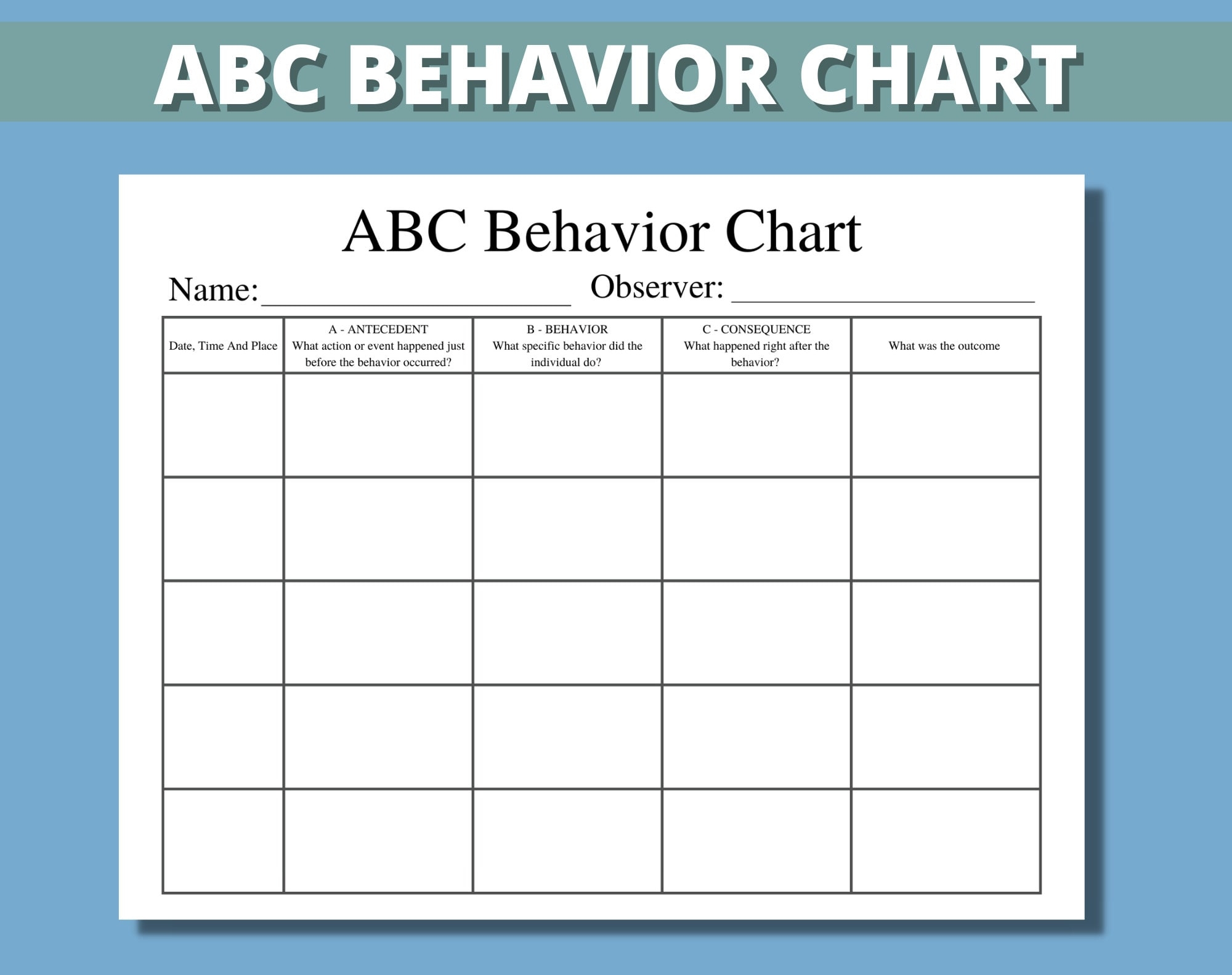 Free Printable Abc Data Collection Sheets