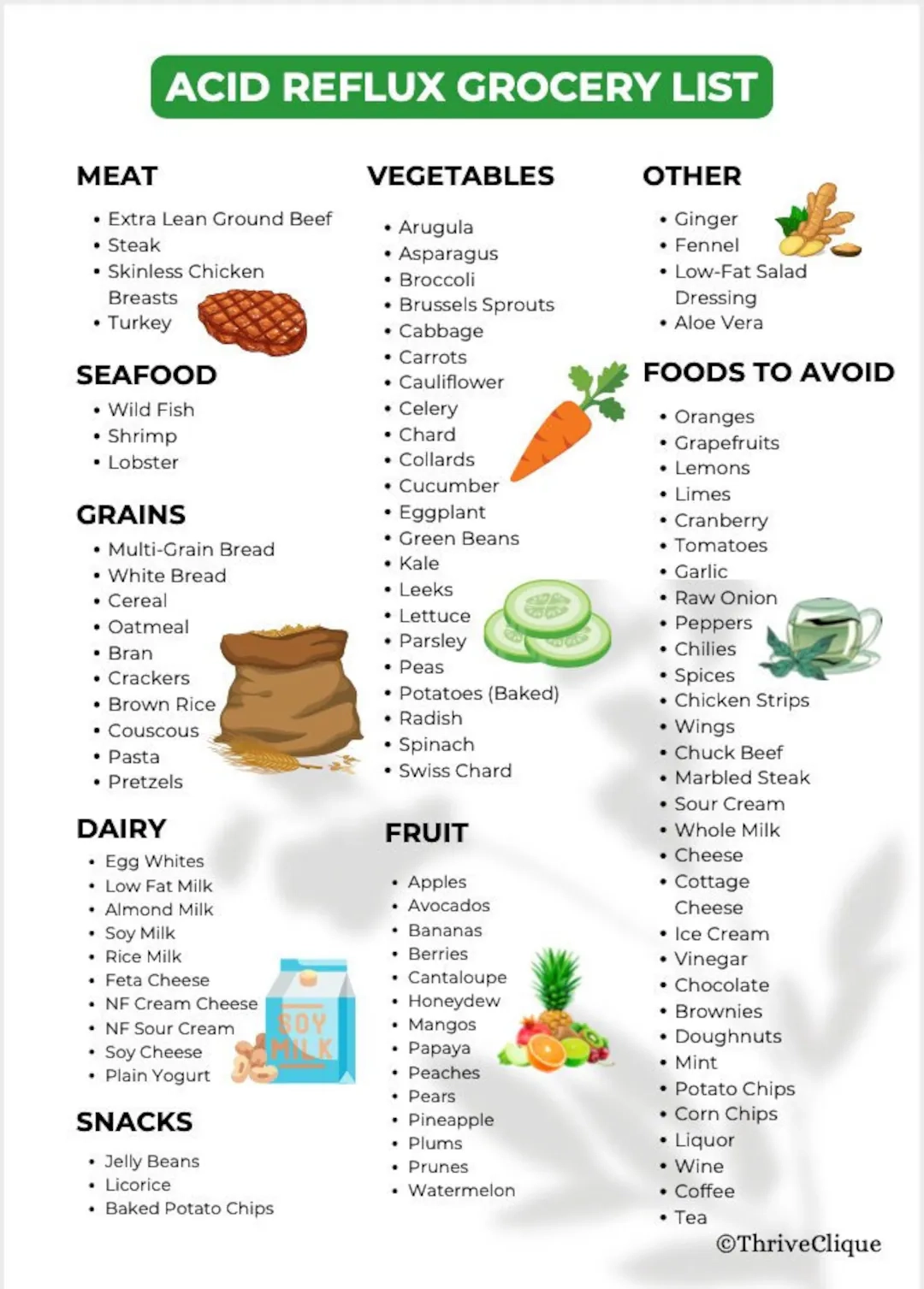 Gerd Food Lost Diet Printable List