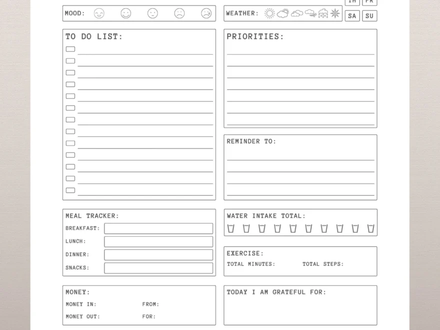 ADHD Daily Planner Printable Hourly Planner Organized Planner ADHD Planner Printable Planner Downloadable Planner Digital Planner Etsy