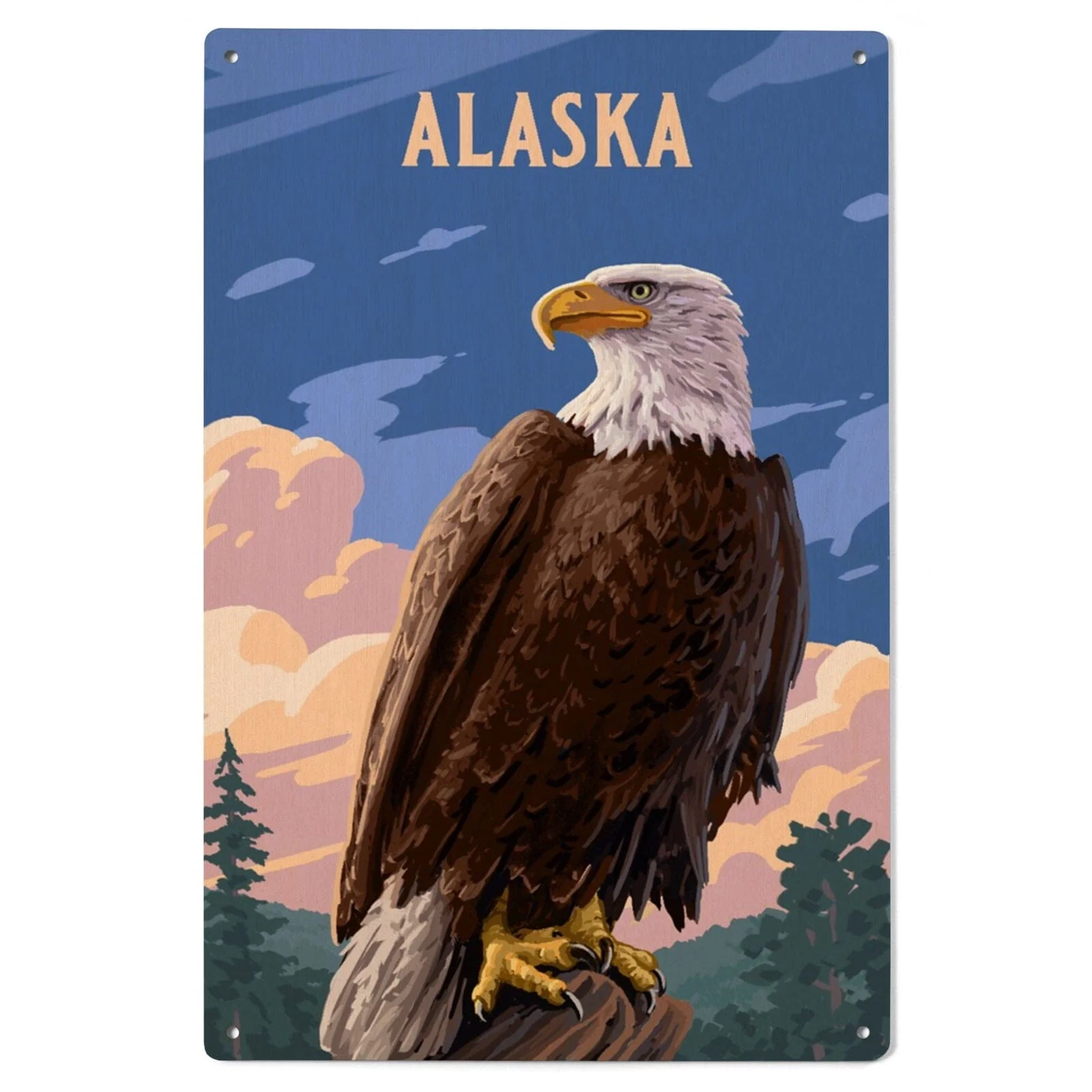 Alaska Painterly Bald Eagle Wood Signs And Postcards Lantern Press Alaska Painterly Bald Eagle Wood Signs And Postcards Lantern Press