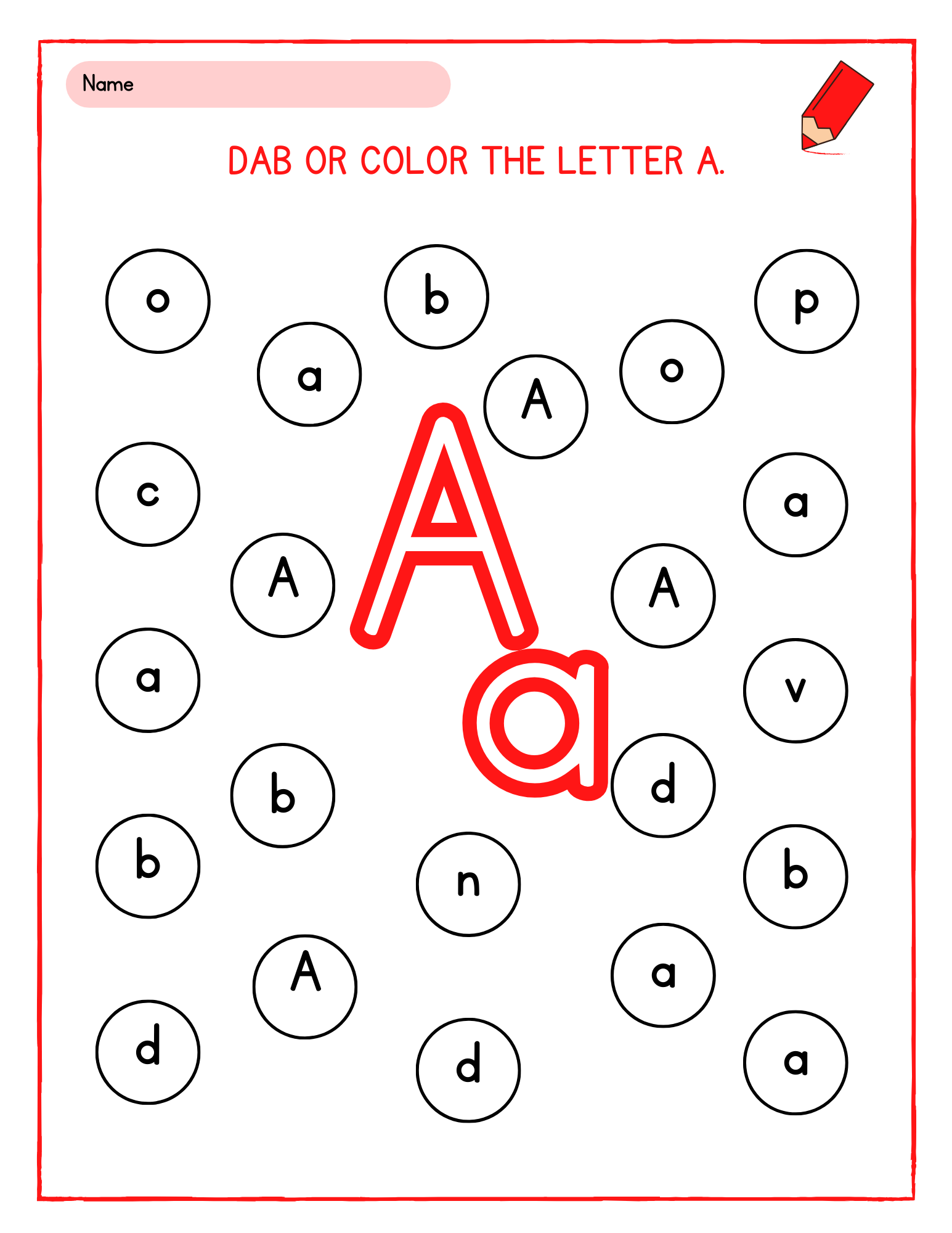 Alphabet A To Z Letter Dot It Uppercase And Lowercase Letter Match Worksheets Made By Teachers Alphabet A To Z Letter Dot It Uppercase And Lowercase Letter Match Worksheets Made By Teachers