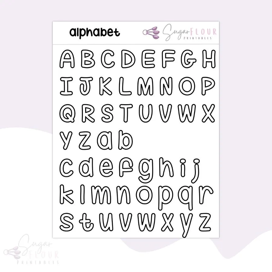 Alphabet Royal Icing Transfer Sheets Royal Icing Template Royal Icing Design Letter Template Etsy